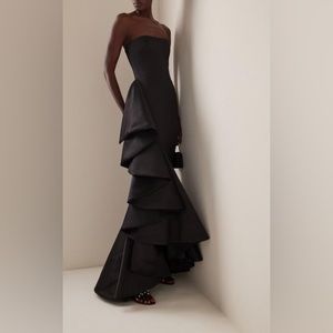 Rasario Ruffled Satin Gown